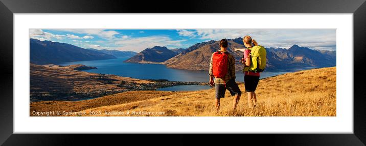 Panorama The Remarkables young adventure couple vacation Framed Mounted Print by Spotmatik 