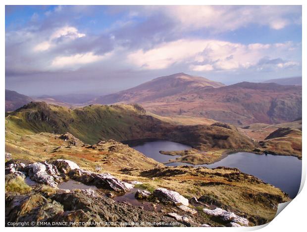The Mountains of Snowdonia, Wales Print by EMMA DANCE PHOTOGRAPHY