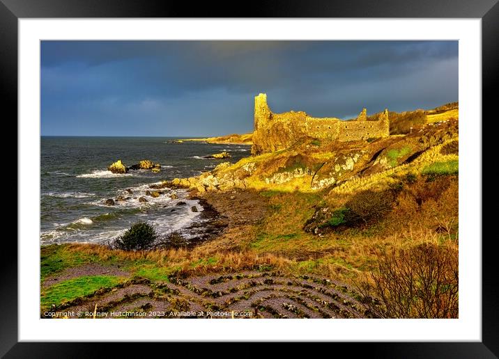 Majestic Ruins of Dunure Castle Framed Mounted Print by Rodney Hutchinson