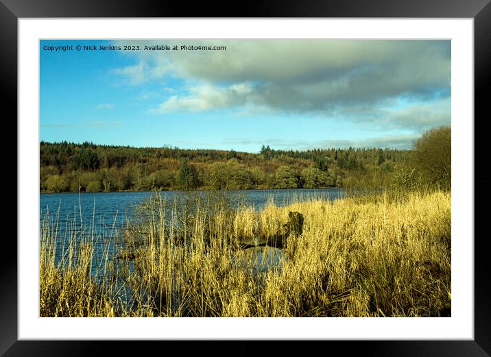 Llwyn Onn Reservoir Brecon Beacons in Winter  Framed Mounted Print by Nick Jenkins