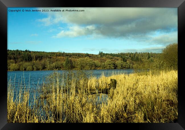 Llwyn Onn Reservoir Brecon Beacons in Winter  Framed Print by Nick Jenkins