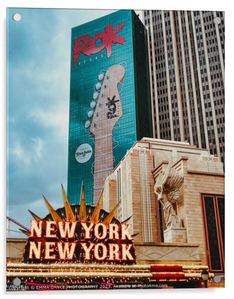 New York Hotel & Casino, Las Vegas Acrylic by EMMA DANCE PHOTOGRAPHY