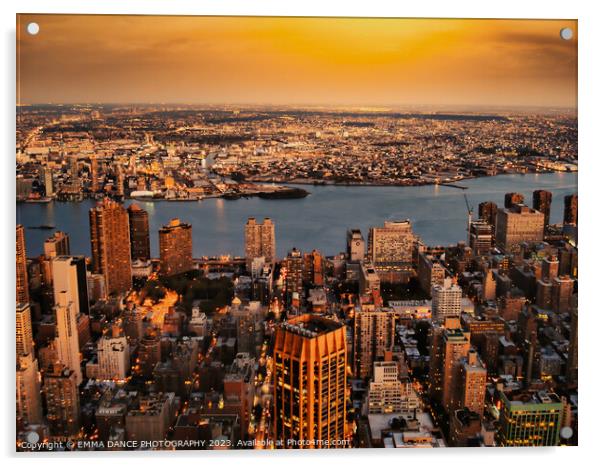 Manhattan Skyline, Manhattan Island, New York Acrylic by EMMA DANCE PHOTOGRAPHY