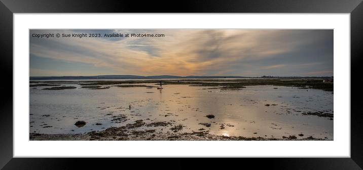 An evening at Lepe beach Framed Mounted Print by Sue Knight