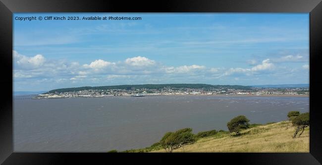 Weston-Super-Mare from Brean Down Framed Print by Cliff Kinch