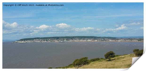Weston-Super-Mare from Brean Down Print by Cliff Kinch
