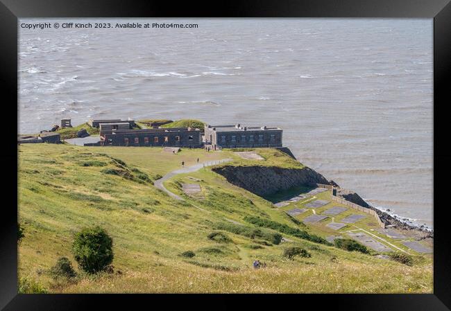 Majestic Brean Down Fort Framed Print by Cliff Kinch