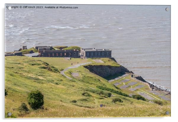 Majestic Brean Down Fort Acrylic by Cliff Kinch