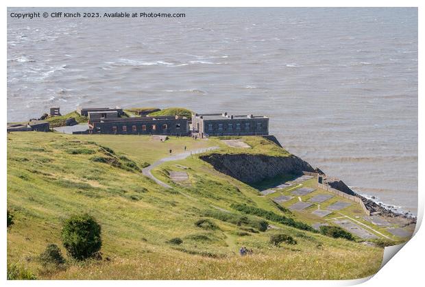 Majestic Brean Down Fort Print by Cliff Kinch