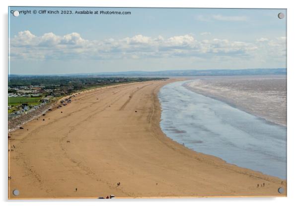 Overlooking Brean Sands Acrylic by Cliff Kinch