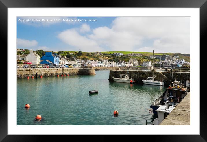 Portpatrick Harbour Dumfries and Galloway Framed Mounted Print by Pearl Bucknall