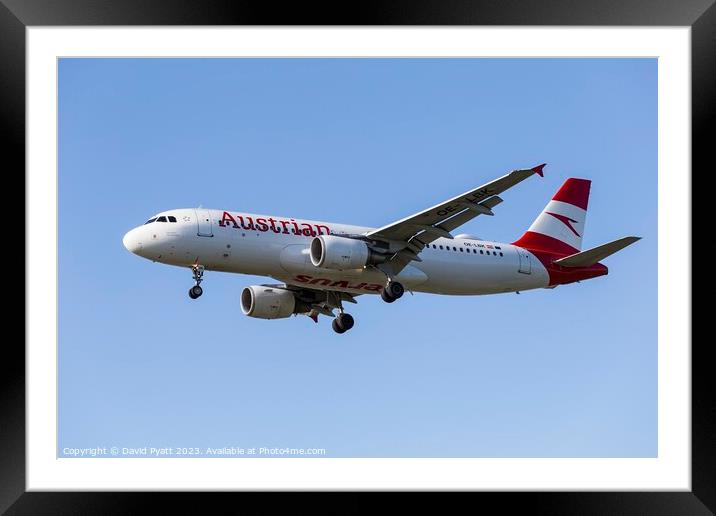 Austrian Airlines Airbus A320 Framed Mounted Print by David Pyatt