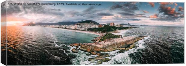 Aerial panorama view of Ipanema Beach in Rio de Janeiro, Brazil Canvas Print by Alexandre Rotenberg