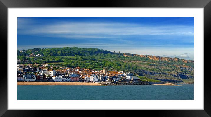 Lyme Regis Panorama Framed Mounted Print by Darren Galpin