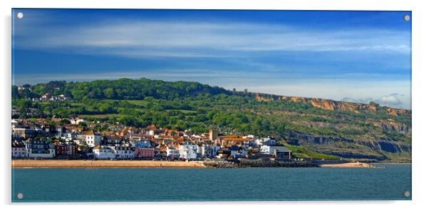 Lyme Regis Panorama Acrylic by Darren Galpin