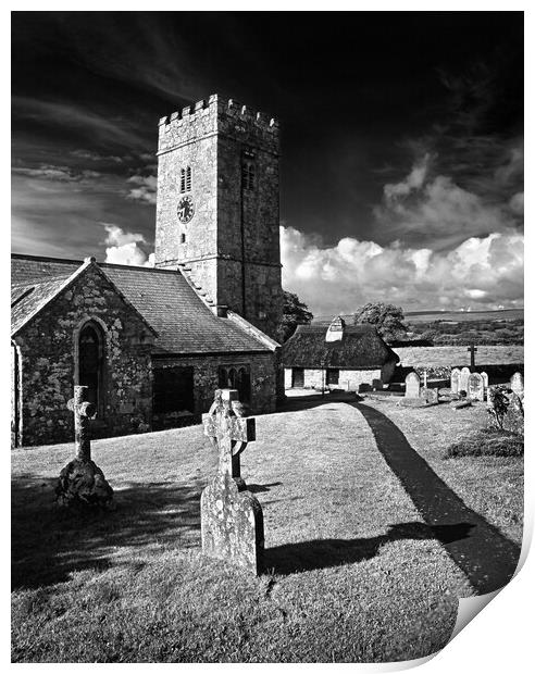 Church of St Peter, Buckland in the Moor Print by Darren Galpin