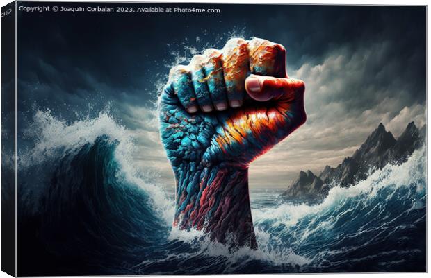 Illustration of the concept of power, a clenched m Canvas Print by Joaquin Corbalan