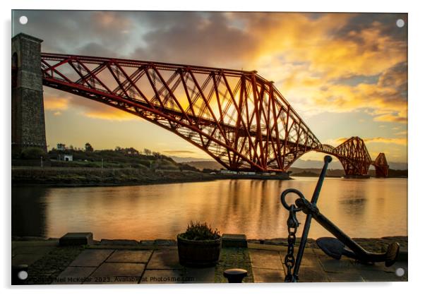 Forth Bridge at Sunrise Acrylic by Neil McKellar