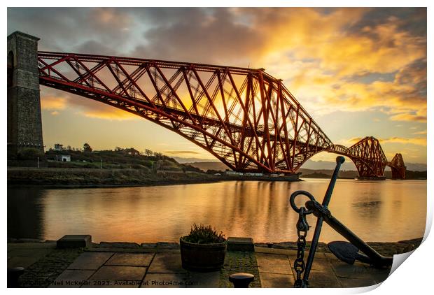 Forth Bridge at Sunrise Print by Neil McKellar