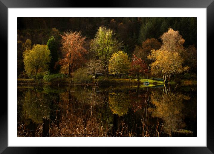 Reflections on Loch Ard Framed Mounted Print by Neil McKellar