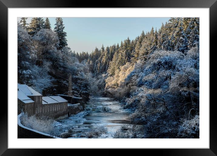 Falls of Clyde in the cold Framed Mounted Print by Neil McKellar