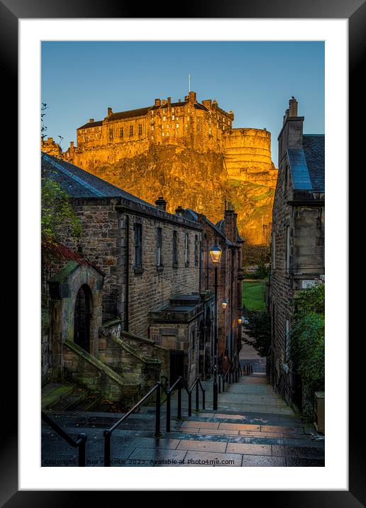 Edinburgh Castle at Sunrise Framed Mounted Print by Neil McKellar