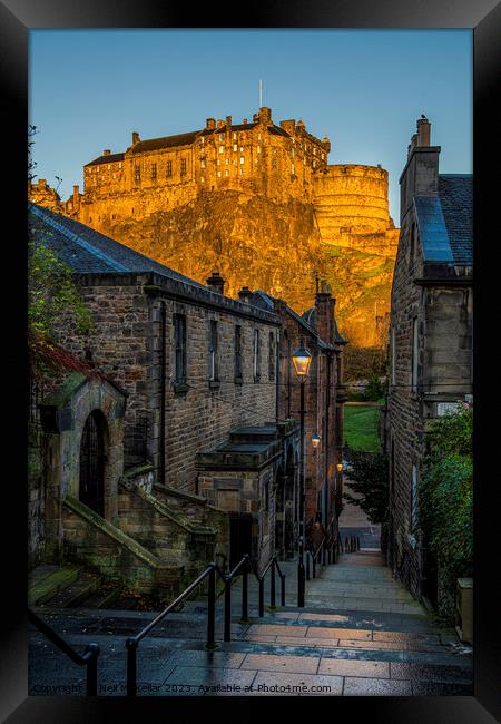 Edinburgh Castle at Sunrise Framed Print by Neil McKellar
