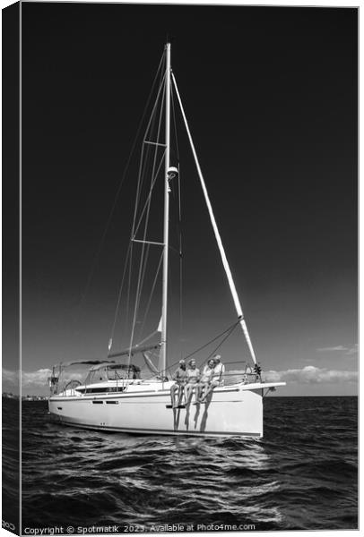 Luxury travel sailing the ocean for retired friends Canvas Print by Spotmatik 