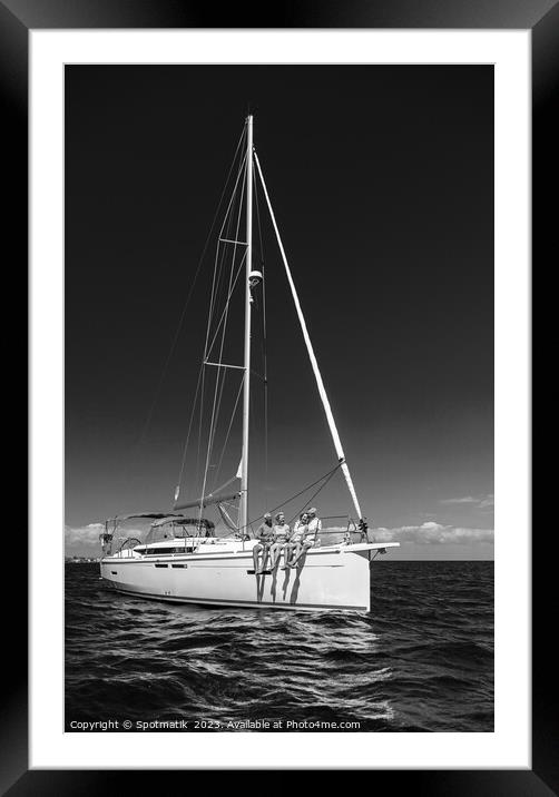 Luxury travel sailing the ocean for retired friends Framed Mounted Print by Spotmatik 