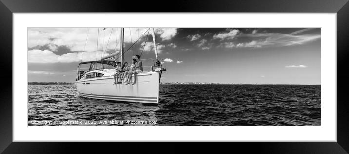Panoramic Latin American family sailing yacht on luxury vacation Framed Mounted Print by Spotmatik 