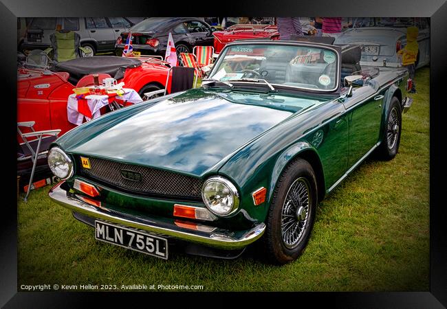 1971 Triumph TR6 in British Racing Green Framed Print by Kevin Hellon