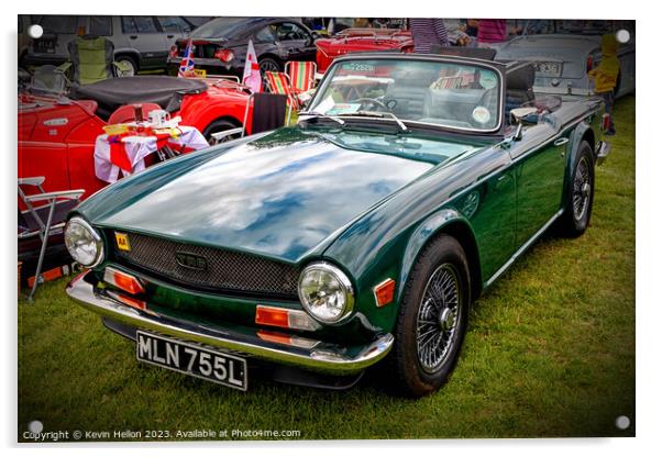 1971 Triumph TR6 in British Racing Green Acrylic by Kevin Hellon