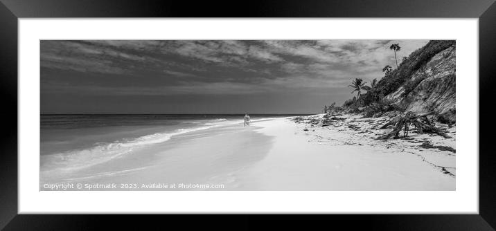 Panoramic Bahamas tourist resort for romantic beach vacations Framed Mounted Print by Spotmatik 