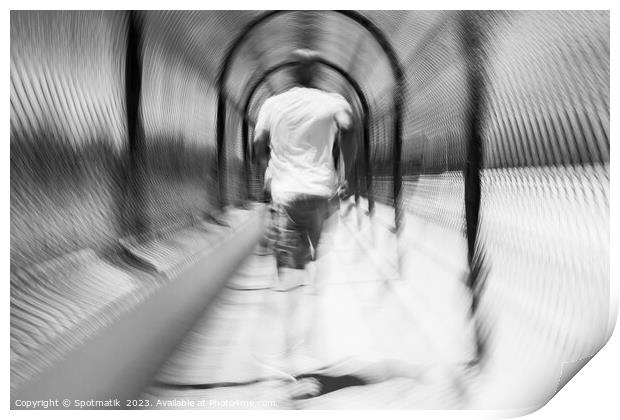 Afro American male jogging outdoors with motion blur Print by Spotmatik 