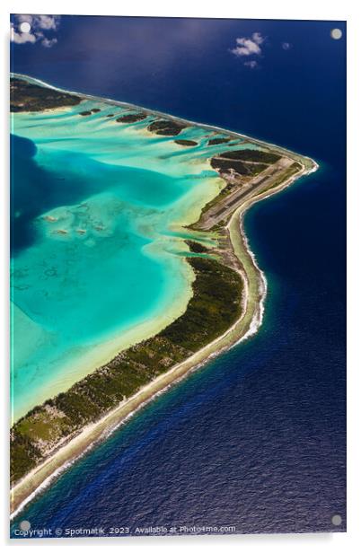 Aerial Bora Bora South Pacific Ocean vacation Island Acrylic by Spotmatik 