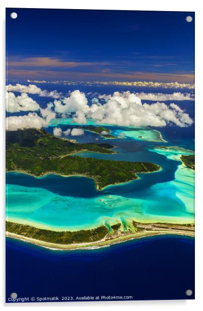 Aerial Bora Bora Mt Otemanu South Pacific Ocean Acrylic by Spotmatik 