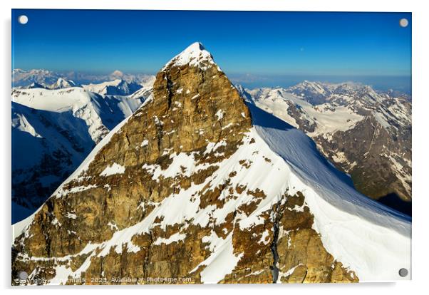 Aerial view of Switzerland mountain Peak cliff face Acrylic by Spotmatik 