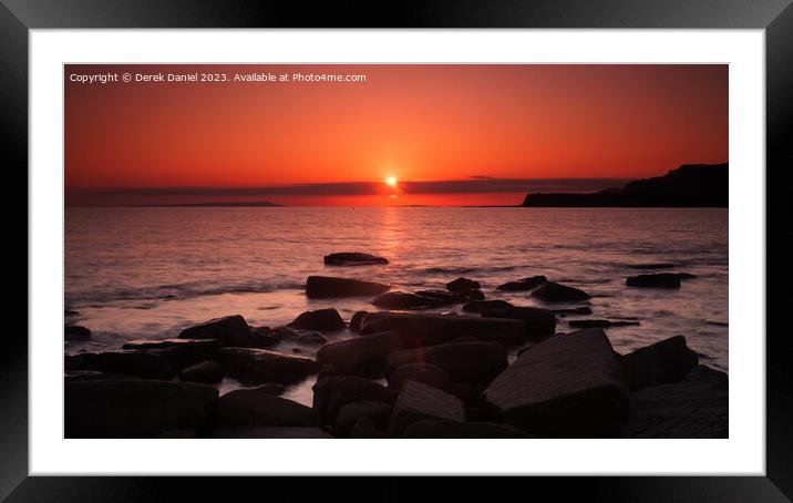 Serene Kimmeridge Bay Sunset Framed Mounted Print by Derek Daniel