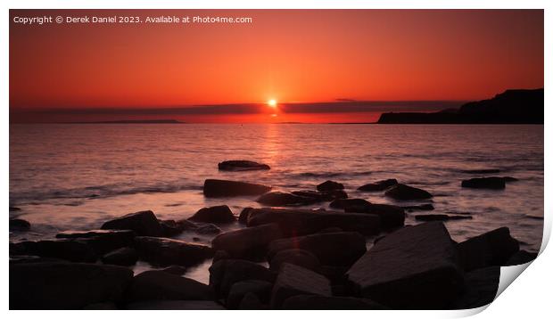 Serene Kimmeridge Bay Sunset Print by Derek Daniel