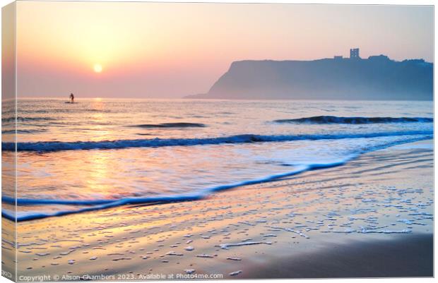 Scarborough Sunrise  Canvas Print by Alison Chambers