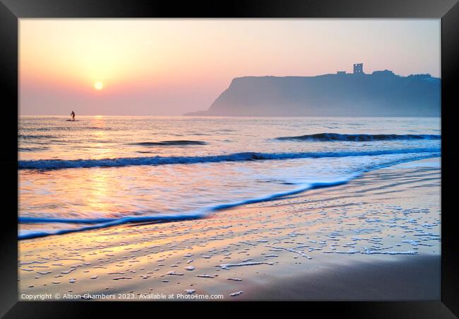 Scarborough Sunrise  Framed Print by Alison Chambers