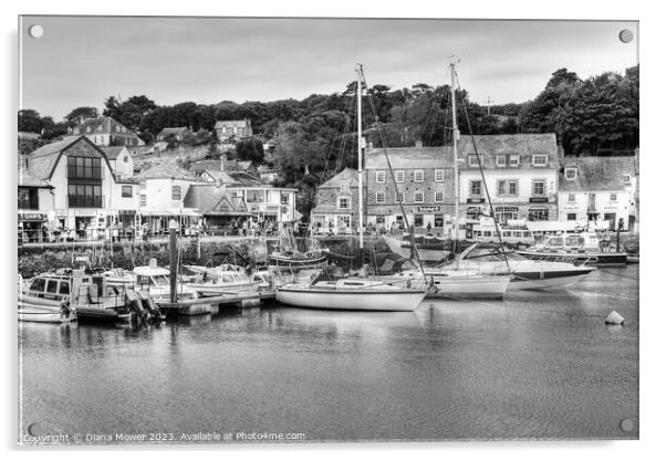 Padstow Harbour Monochrome Acrylic by Diana Mower