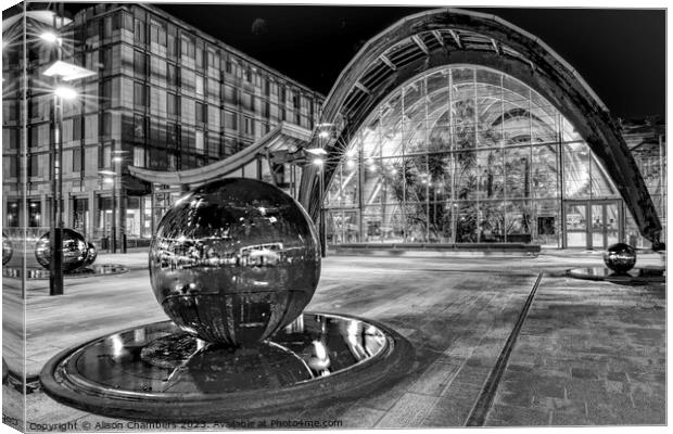 Sheffield Millennium Square B&W Canvas Print by Alison Chambers