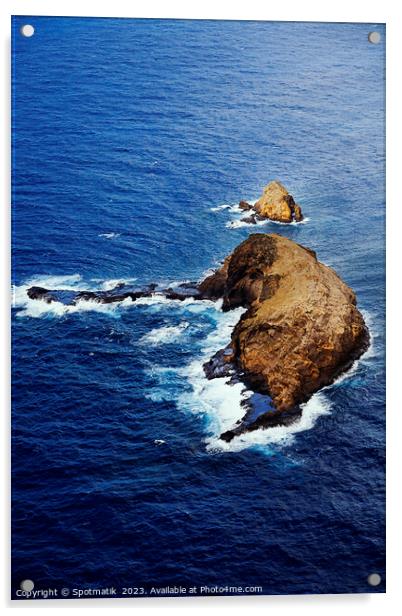 Aerial Molokai view of Elephant rock Kukaiwaa Point  Acrylic by Spotmatik 