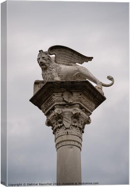 Lion of Saint Mark Column in Vicenza Canvas Print by Dietmar Rauscher