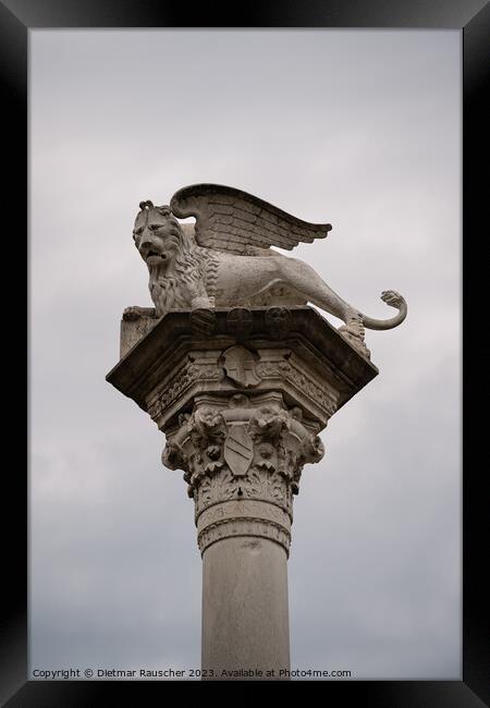 Lion of Saint Mark Column in Vicenza Framed Print by Dietmar Rauscher