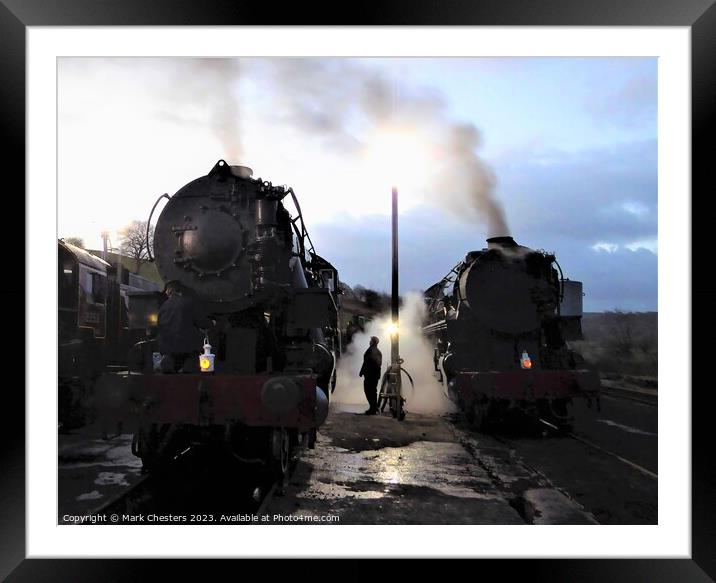 Early Morning Steam Train Excitement Framed Mounted Print by Mark Chesters