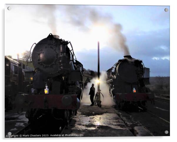 Early Morning Steam Train Excitement Acrylic by Mark Chesters