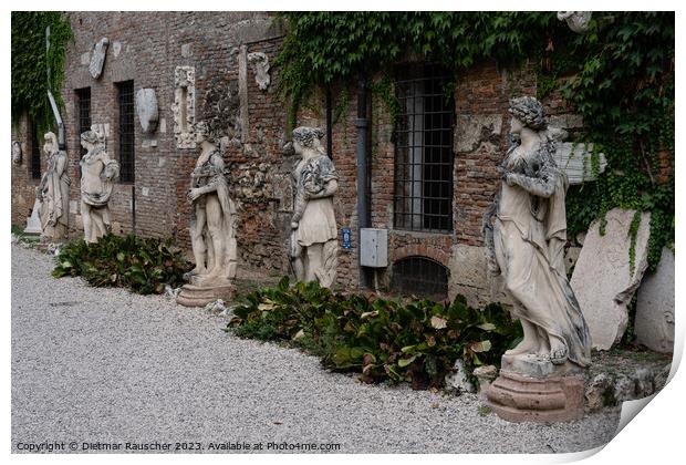 Muse Statues Garden of the Olympic Theater in Vicenza Print by Dietmar Rauscher