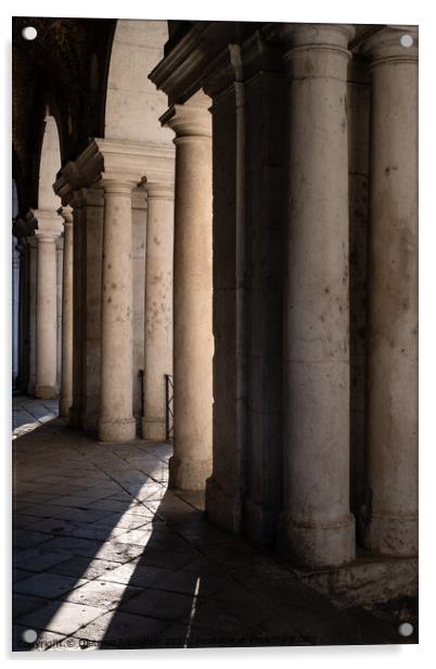 Columns of the Loggia of the Basilica Palladiana in Vicenza  Acrylic by Dietmar Rauscher